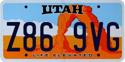 UT license plate Z869VG