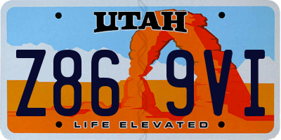 UT license plate Z869VI
