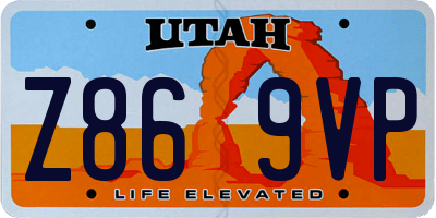 UT license plate Z869VP