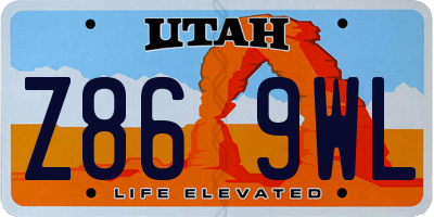 UT license plate Z869WL