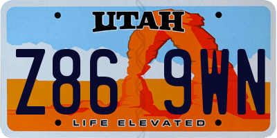 UT license plate Z869WN