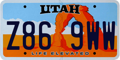 UT license plate Z869WW