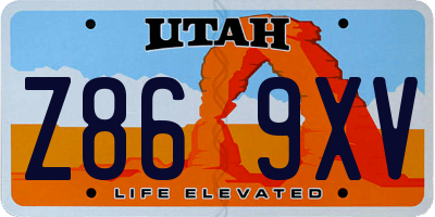 UT license plate Z869XV