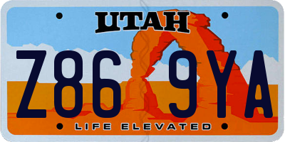 UT license plate Z869YA