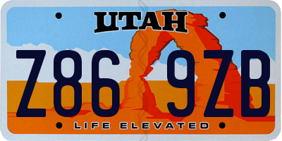UT license plate Z869ZB