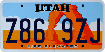 UT license plate Z869ZJ