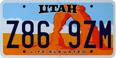 UT license plate Z869ZM