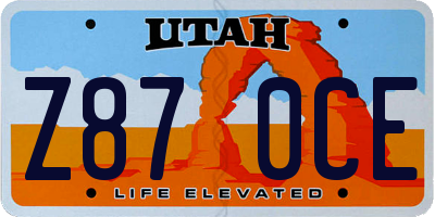 UT license plate Z870CE