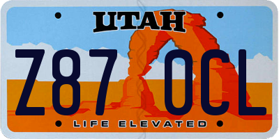 UT license plate Z870CL