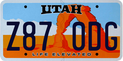 UT license plate Z870DG