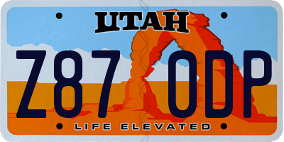UT license plate Z870DP