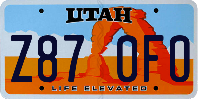 UT license plate Z870FO