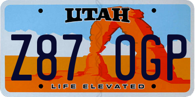 UT license plate Z870GP