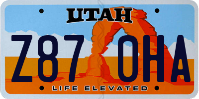 UT license plate Z870HA