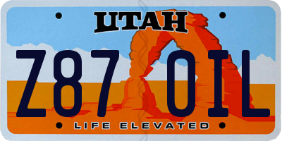 UT license plate Z870IL