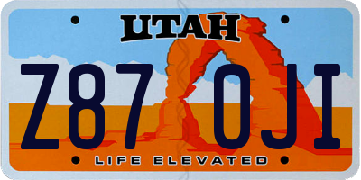 UT license plate Z870JI