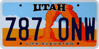 UT license plate Z870NW