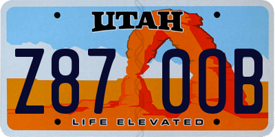 UT license plate Z870OB