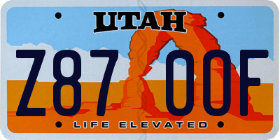 UT license plate Z870OF