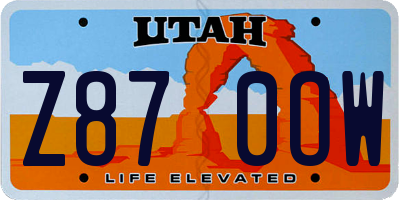UT license plate Z870OW