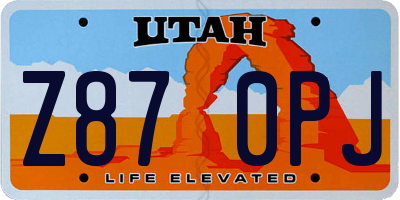 UT license plate Z870PJ