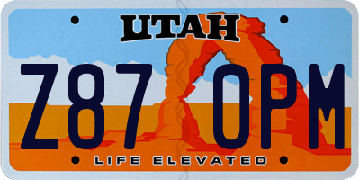 UT license plate Z870PM