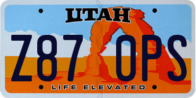 UT license plate Z870PS