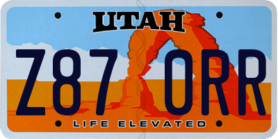UT license plate Z870RR