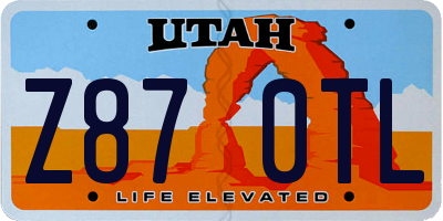 UT license plate Z870TL