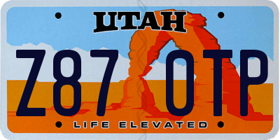 UT license plate Z870TP