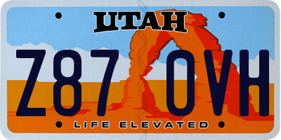 UT license plate Z870VH