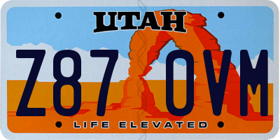 UT license plate Z870VM