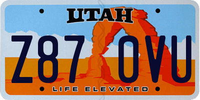UT license plate Z870VU
