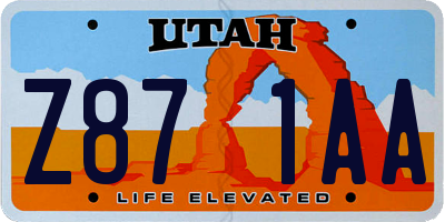 UT license plate Z871AA