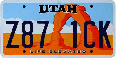 UT license plate Z871CK
