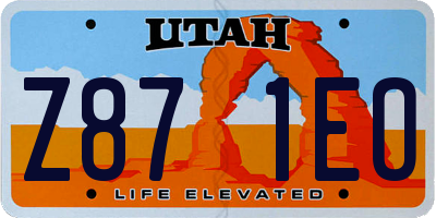UT license plate Z871EO