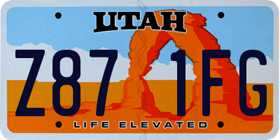 UT license plate Z871FG