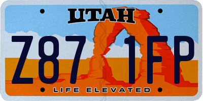 UT license plate Z871FP