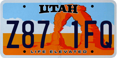 UT license plate Z871FQ