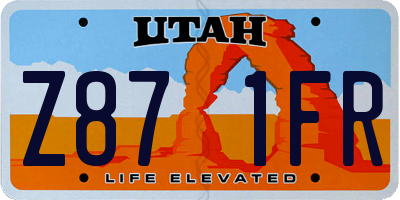 UT license plate Z871FR