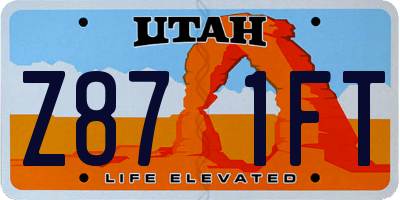 UT license plate Z871FT