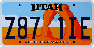 UT license plate Z871IE