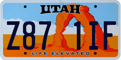 UT license plate Z871IF