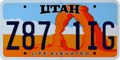 UT license plate Z871IG