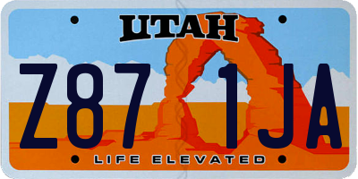 UT license plate Z871JA
