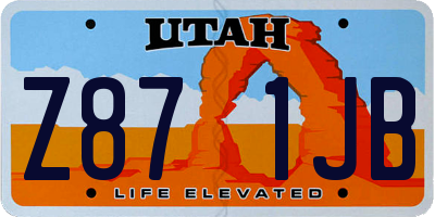 UT license plate Z871JB