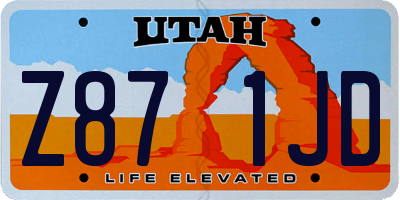 UT license plate Z871JD