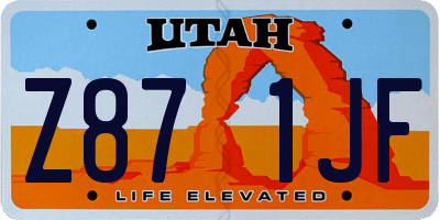 UT license plate Z871JF
