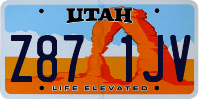 UT license plate Z871JV