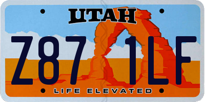 UT license plate Z871LF